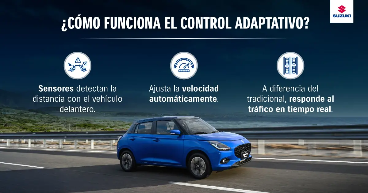 Explicación del funcionamiento del Control de Crucero Adaptativo.